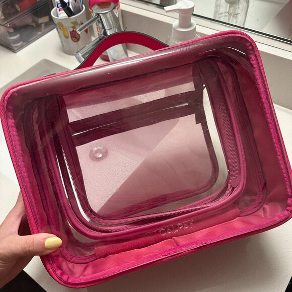 CALPAK Large Clear Cosmetics Case Dragonfruit - Picture 3 of 4